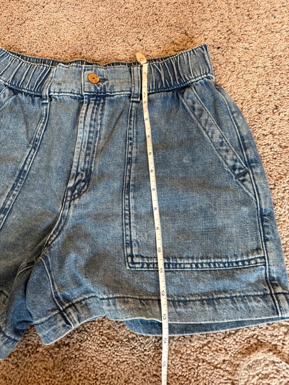 GAP Light Blue Elastic-Waist soft Denim Shorts - Picture 4 of 13